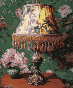 Vintage Lampshade and Floral Diamond Painting