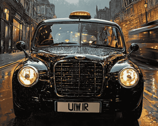 Vintage London Taxi Diamond Painting