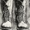 Vintage Monochrome Boots Diamond Painting