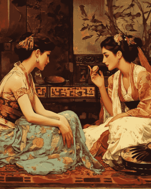 Vintage Oriental Women Diamond Painting