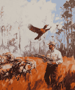 Vintage Quail Huntsmen Diamond Painting