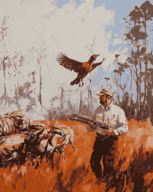 Vintage Quail Huntsmen Diamond Painting