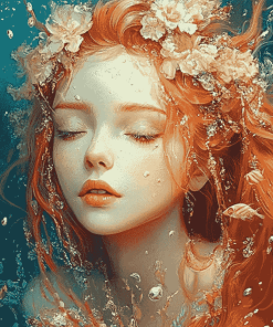 Vintage Redhead Girl Underwater Diamond Painting