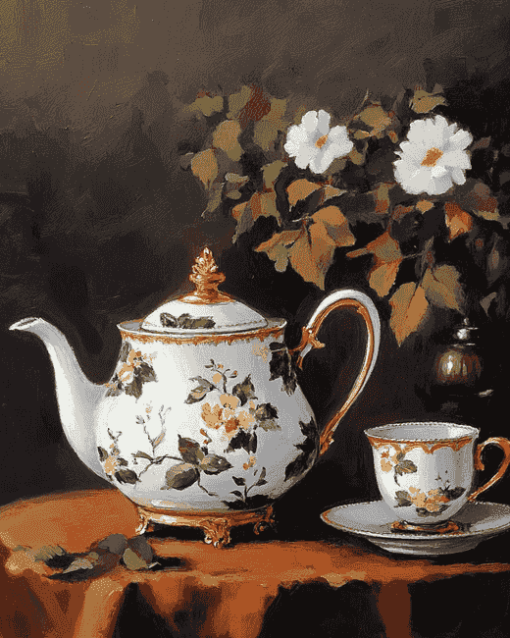 Vintage Tea Pots Diamond Painting