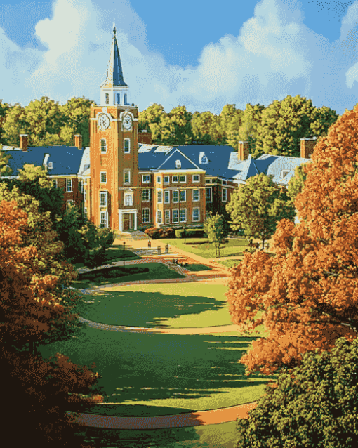 Wake Forest University Campus Diamond Painting