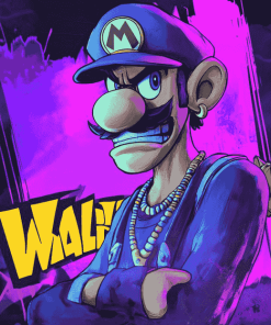 Waluigi from Super Mario Diamond Painting