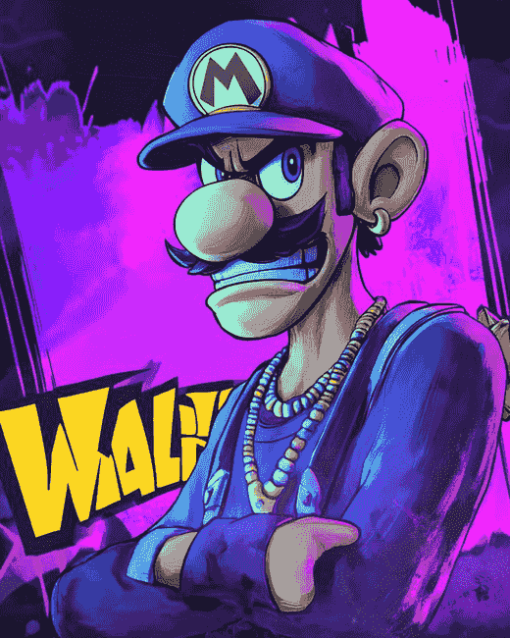 Waluigi from Super Mario Diamond Painting