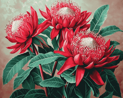 Waratah Blossoms Diamond Painting