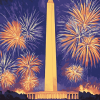 Washington Monument Fireworks Display Diamond Painting