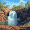 Waterfall Kakadu Landscape Diamond Painting