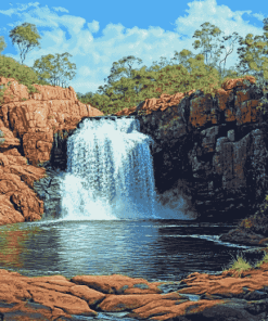 Waterfall Kakadu Landscape Diamond Painting