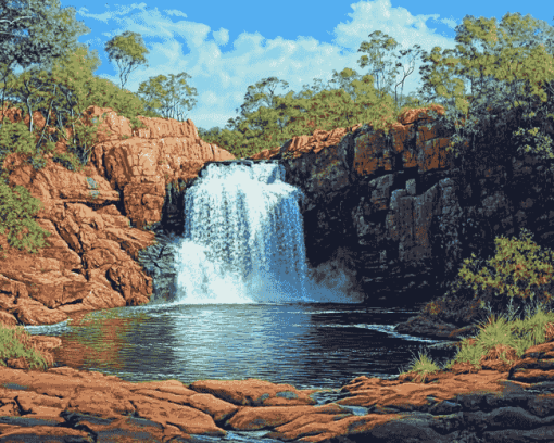 Waterfall Kakadu Landscape Diamond Painting