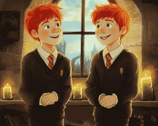 Weasley Twins Cartoon Diamond Painting