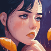 Weeping Girl Animation Diamond Painting