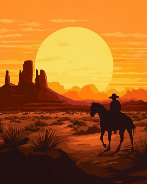 Western Desert Silhouette Diamond Painting