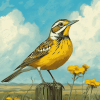 Western Meadowlark Bird Diamond Painting