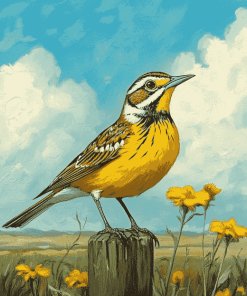 Western Meadowlark Bird Diamond Painting