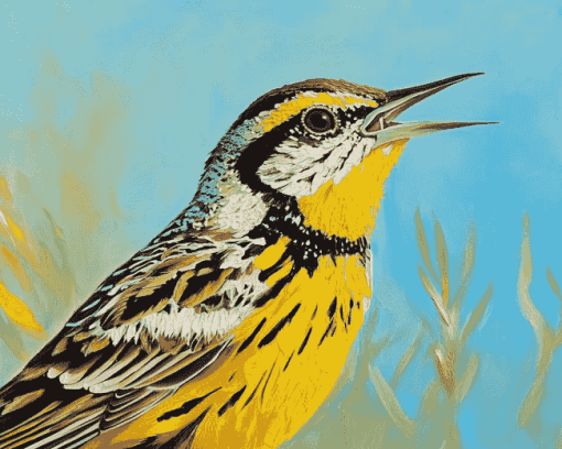 Western Meadowlark Birds Diamond Painting