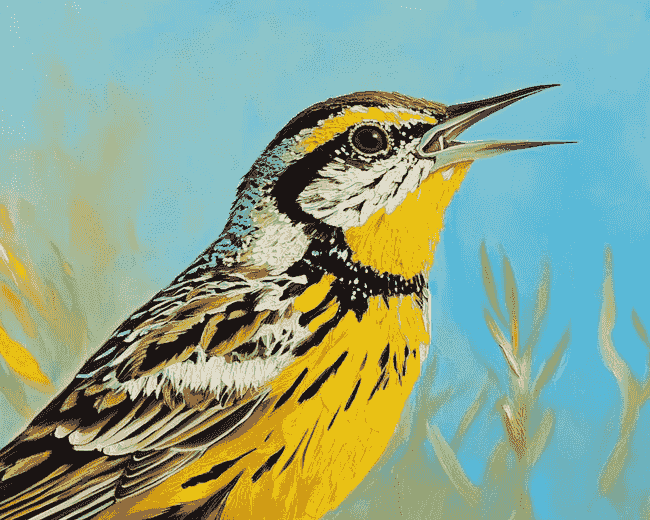 Finalizing the artwork of Western Meadowlark Birds Diamond Painting