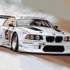 White BMW Racing Diamond Painting