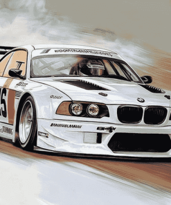 White BMW Racing Diamond Painting