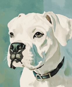 White Boxer Puppy Diamond Painting