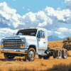 White Country Truck Cats Diamond Painting