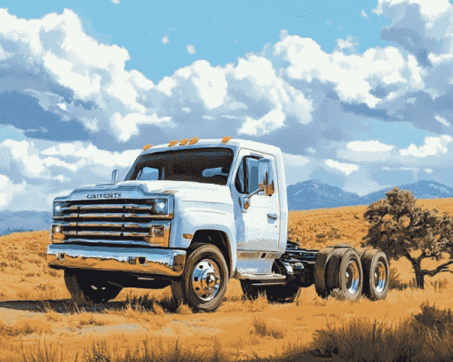 White Country Truck Cats Diamond Painting