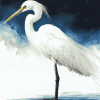 White Egret Bird Diamond Painting