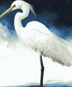 White Egret Bird Diamond Painting