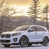 White Kia Sorento Mountain Drive Diamond Painting