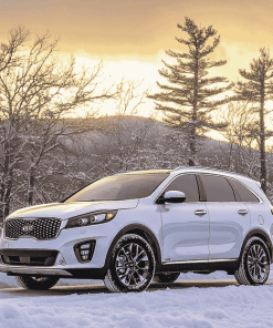 White Kia Sorento Mountain Drive Diamond Painting