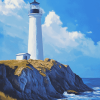 White Lighthouse Beacon Diamond Painting