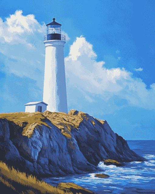 White Lighthouse Beacon Diamond Painting