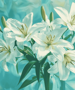 White Lily Blossoms Diamond Painting