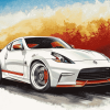 White Nissan 370z Engines Diamond Painting