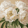 White Peonies Blossoms Diamond Painting