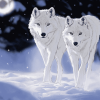 White Wolf Winter Scene Diamond Painting