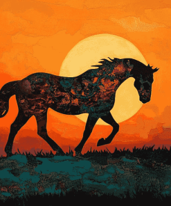 Wild Horse Silhouette Diamond Painting