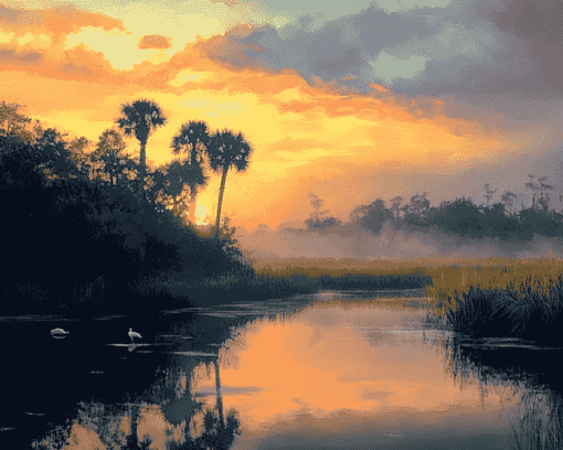 Willie Daniels Indian River Sunrise Diamond Painting