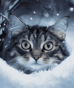 Winter Cat Diamond Painting