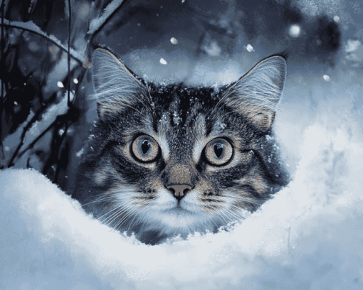 Winter Cat Diamond Painting