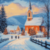 Winter Church Scene Diamond Painting