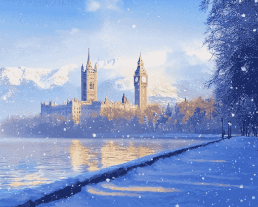 Winter Mountain Scenery London Diamond Painting