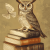 Wise Owl on Books Diamond Painting