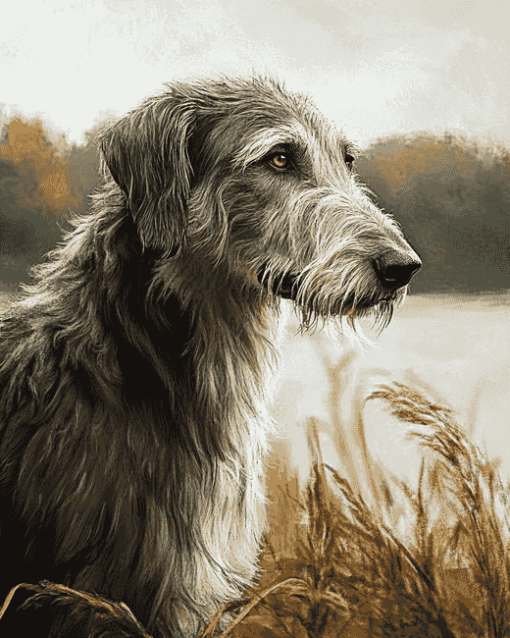 Wolfhound Puppy Diamond Painting