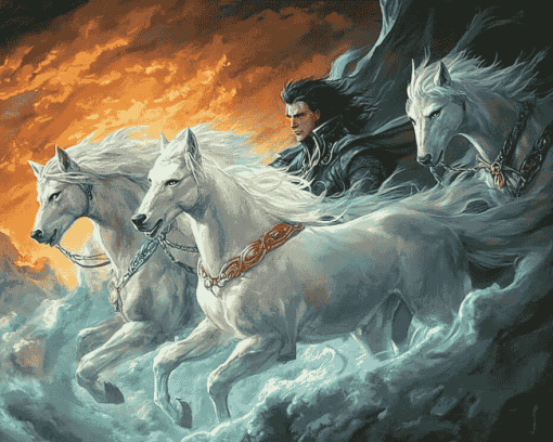 Wolves and Horses Fantasy Diamond Painting