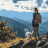 Woman and Dog Outdoor Adventure Diamond Painting