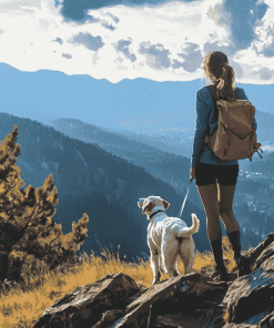 Woman and Dog Outdoor Adventure Diamond Painting