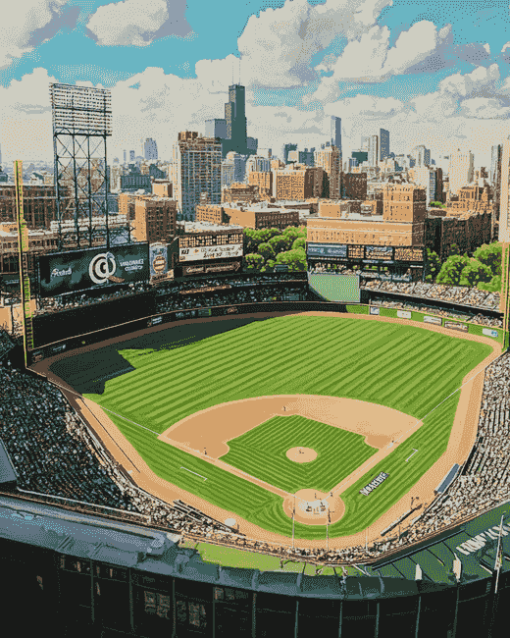 Wrigley Field Landscape Chicago Diamond Painting